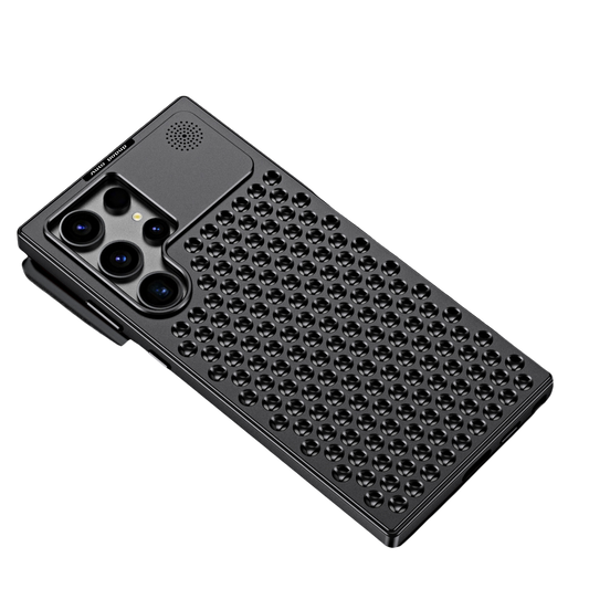 Aluminum alloy buckle aromatherapy Samsung mobile phone cooling case suitable for S22-S24Ultra anti-fall shell metal protective cover